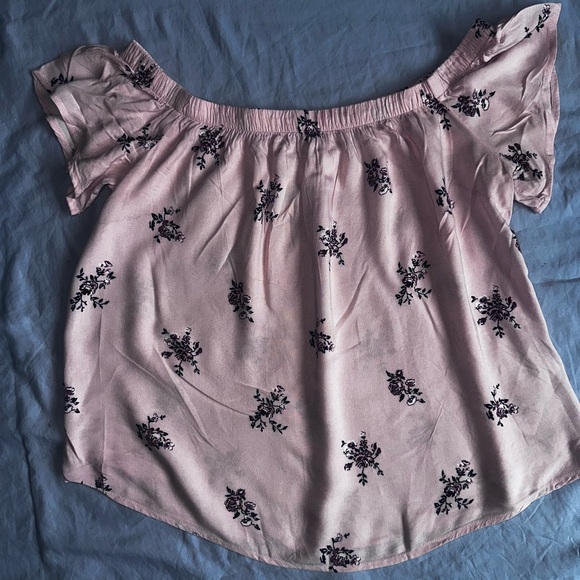 Abercrombie & Fitch Women's Off-Shoulder Pink Floral Top - Picture 3 of 8